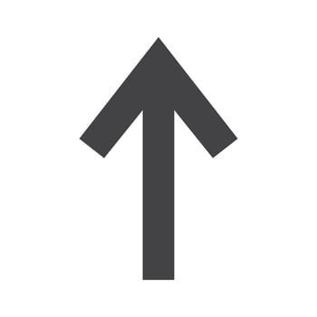 Arrow up icon Symbol mark in filled style vector