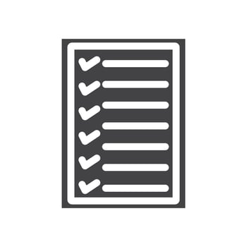 Check list icon Symbol mark in filled style vector