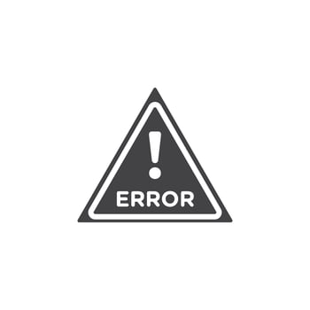 Error Icon Symbol mark in filled style vector