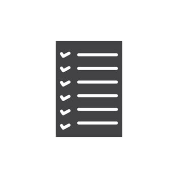 List icon Symbol mark in filled style vector