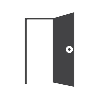 Open door icon Symbol mark in filled style vector