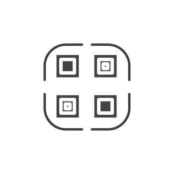 QR code icon Symbol mark in filled style vector