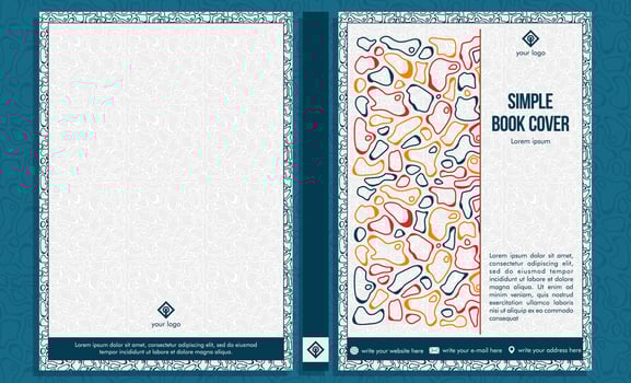 simple book cover with unique colorful stone pattern as ornaments vector