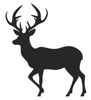 Deer silhouette illustration isolated on transparent background png