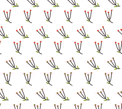 Rowan. Seamless pattern in minimalist style. Abstraction. vector