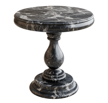 Round marble table isolated on transparent background png