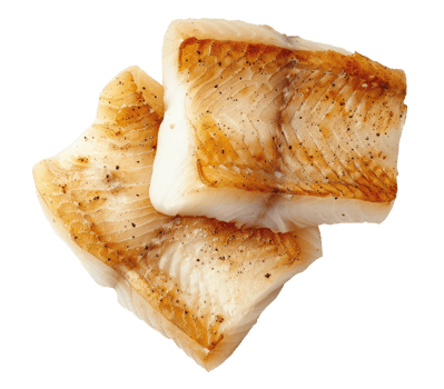 Pieces of fried fish isolated on transparent background png