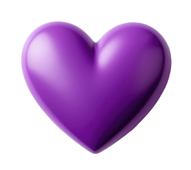 Purple heart isolated on transparent background png