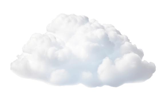 White cloud isolated on transparent background png