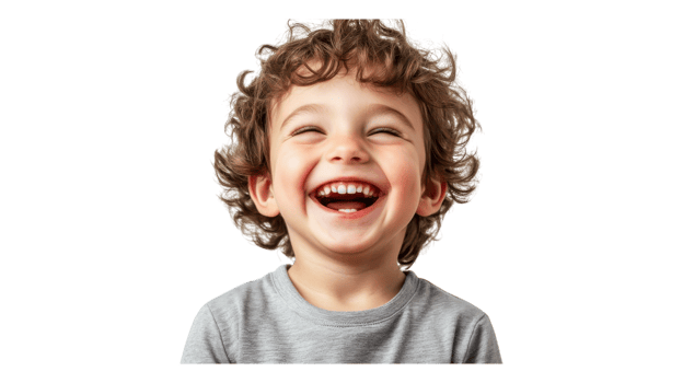 A young boy is laughing and smiling png