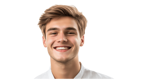 A man with blonde hair smiling png