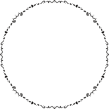minimal style Black color circle frame png