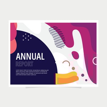 Corporate Annual Report Cover with Dynamic Shapes vector