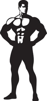 Muscular Bodybuilder Silhouette Illustration vector