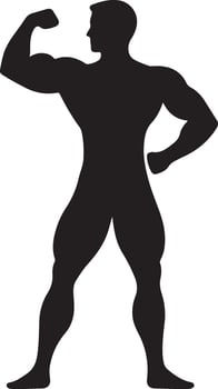 Body Builder Silhouette Art, Icons vector