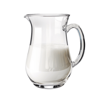 Glass jug of fresh milk isolated on transparent background png