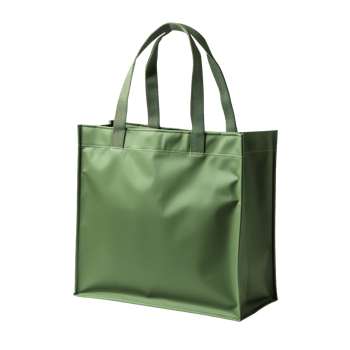 green canvas shopping bag isolated on transparent background png