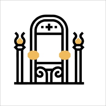 A church icon with two candles and a cross vector