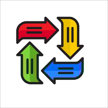 Three arrows pointing in different directions vector