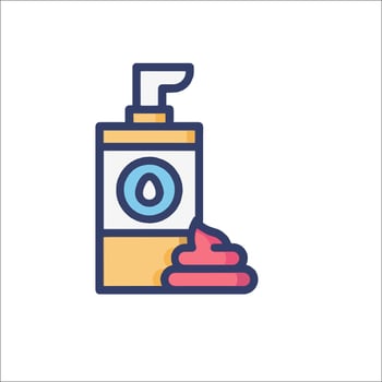 A bottle of soap and a sponge icon vector