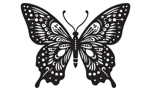 Butterfly silhouette illustration vector