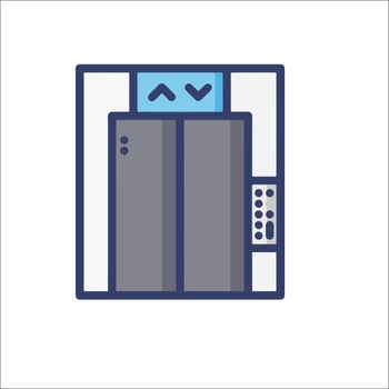 A flat icon of a elevator vector