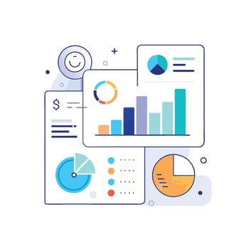 White Background Data Comparison Dashboard UI vector