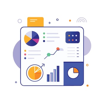 Data Comparison and Insights Interface on White Background vector