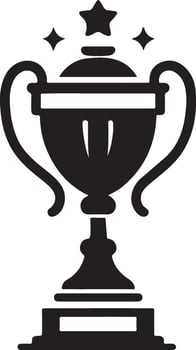 A silhouette champion winner trophy icon vector