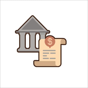 Bank and money document icon vector