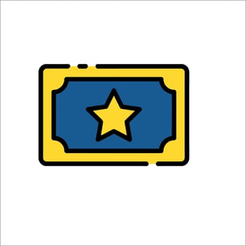 A blue and yellow star icon on a white background vector