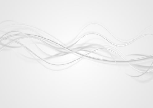 Abstract shiny grey waves background vector