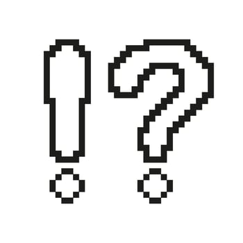 Pixel Art Exclamation And Question Mark Icon. Pixelated Design of Exclamation And Question Mark. Isolated Illustration vector
