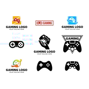 Game controller logo design set vector