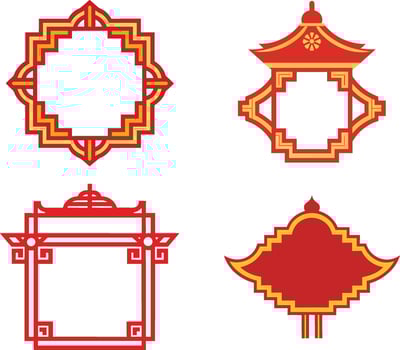 Chinese Style Border Decoration Element For Christmas Design Illustration vector