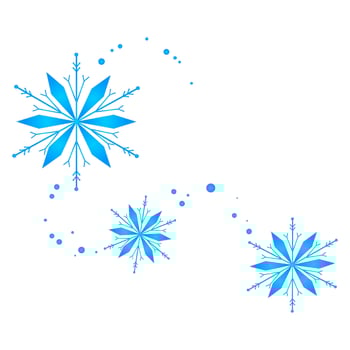 blue snowflakes on a white background. Christmas. illustration vector