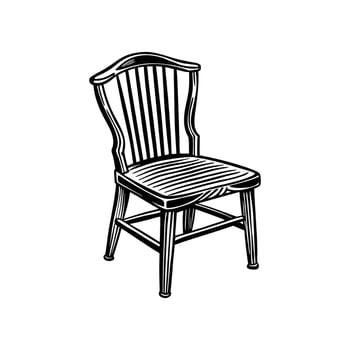 A black and white drawing of a chair vector