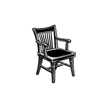 A black and white drawing of a chair vector