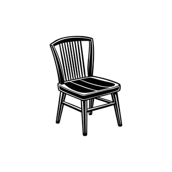 A black and white illustration of a chair vector