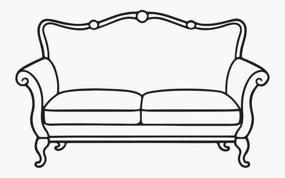Sofa artwork outline image clipart vector