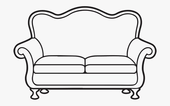 Sofa line art icon vector