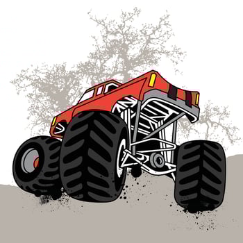 illustration monsters car vector