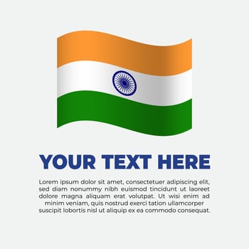 India Flag Banner Background Template vector