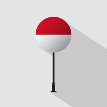 Monaco National Circle Sign Flag Illustration vector