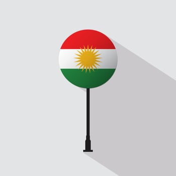 Iraqi Kurdistan National Circle Sign Flag Illustration vector