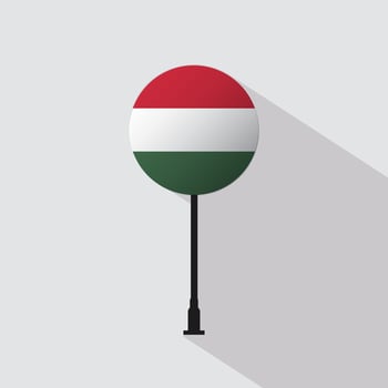 Hungary National Circle Sign Flag Illustration vector