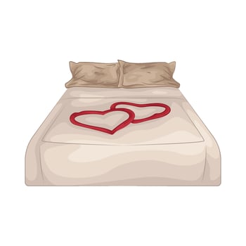 Illustration of wedding bed vector