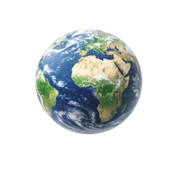 Earth globe model isolated on transparent background. png
