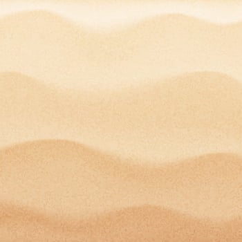 Top view of desert dunes or tropical seashore landscape. Wavy sand surface illustration. Realistic coastal beach texture. Summer background of natural sandy seaside shore. vector