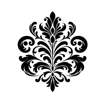 Damask central element transparent background png